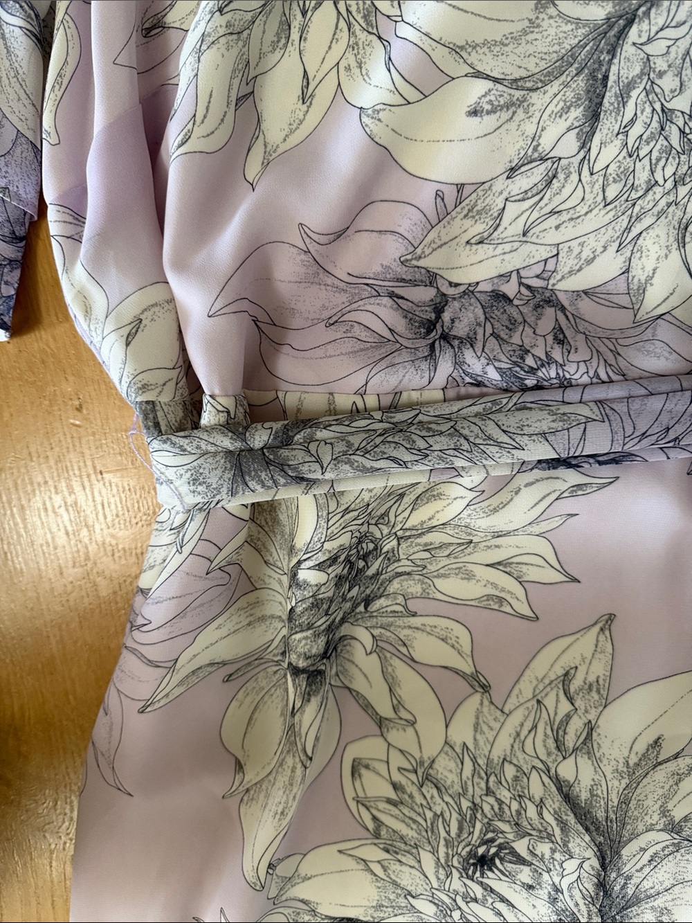 Calvin Klein Lavender Floral Wrap Midi Dress - Picture 6 of 10